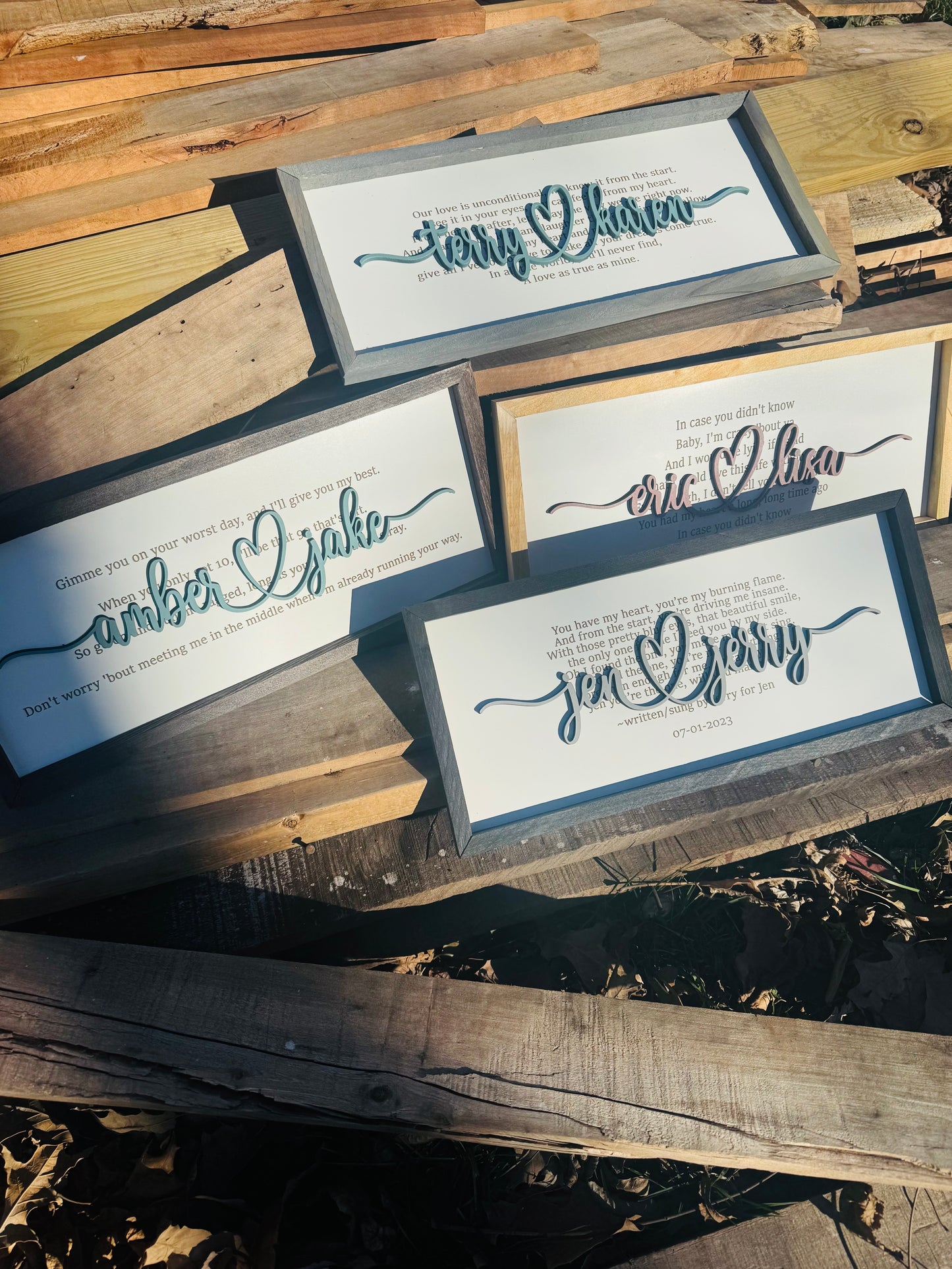 Personalized Framed text and Names Plaque
