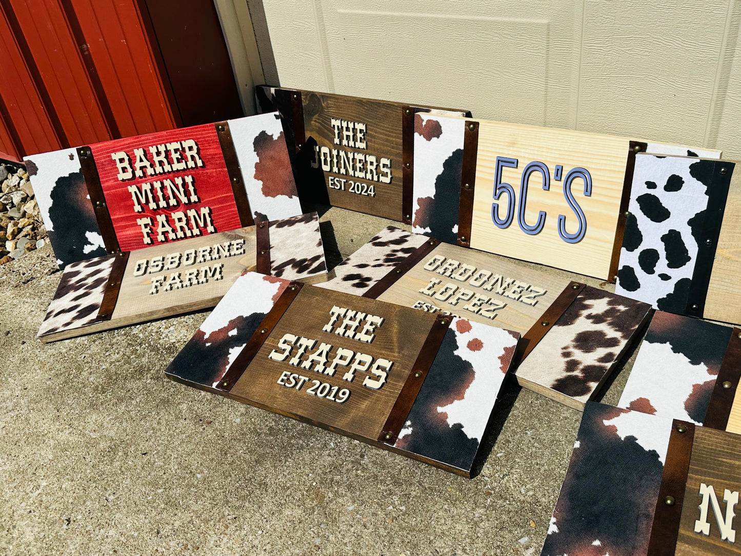 Faux Cow hide plaques