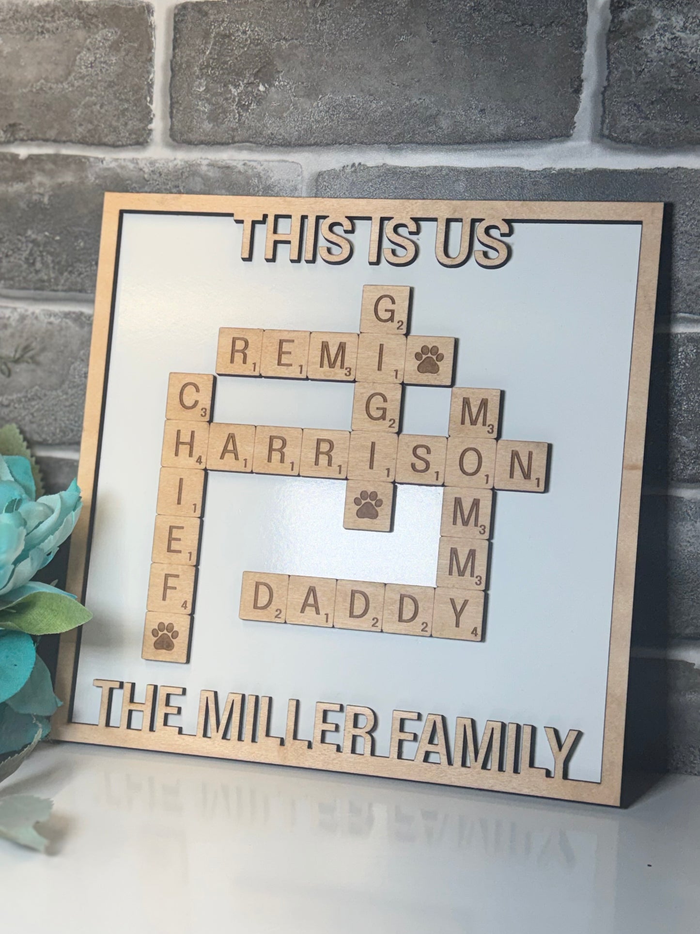 Family crossword puzzle  plaque 10x10