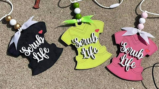 Scrub life nurse car charms
