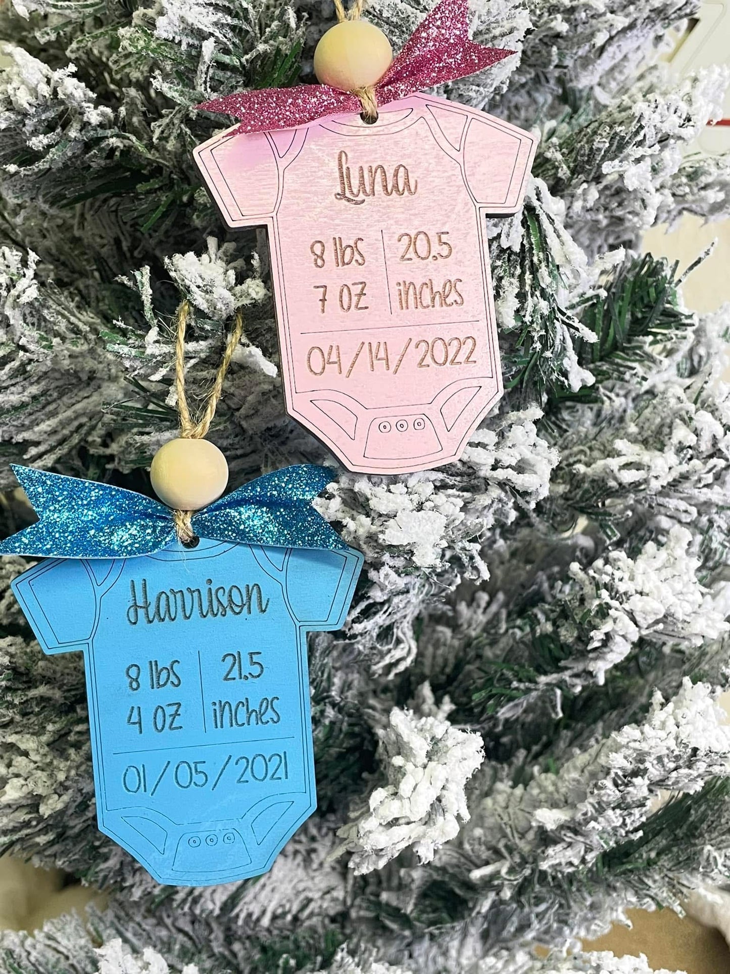 Baby Stats onesie ornament