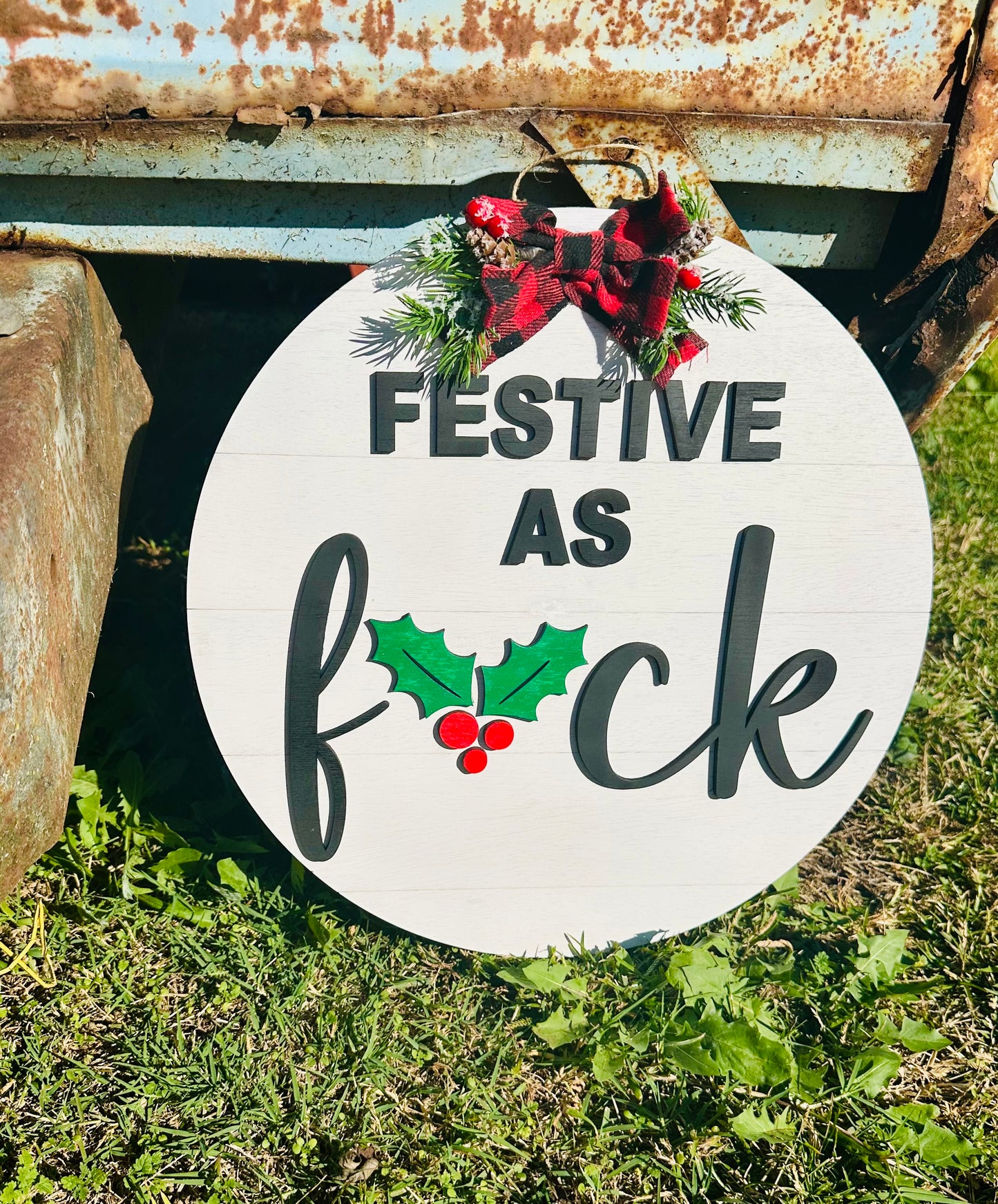 Festive as F*ck door hanger