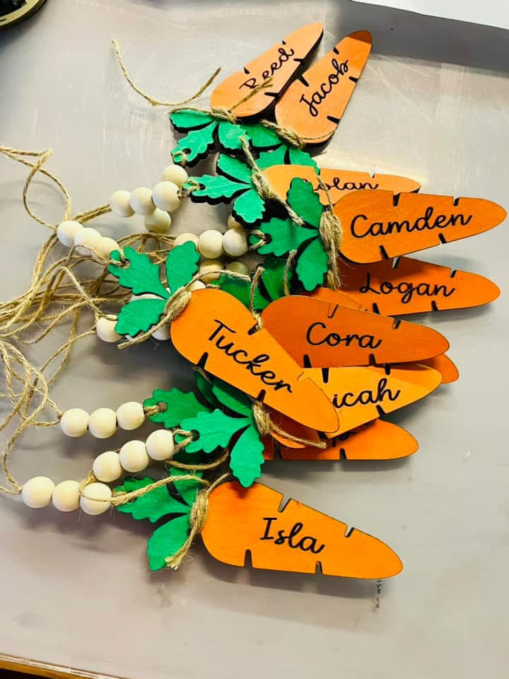 Carrot Easter basket tags