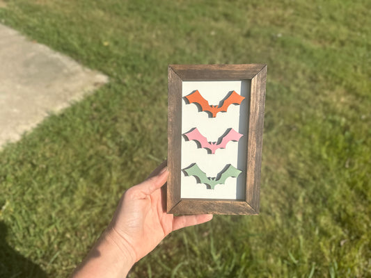 Batty pastel mini framed shelf sitter