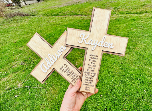 Now I lay me down to sleep prayer cross