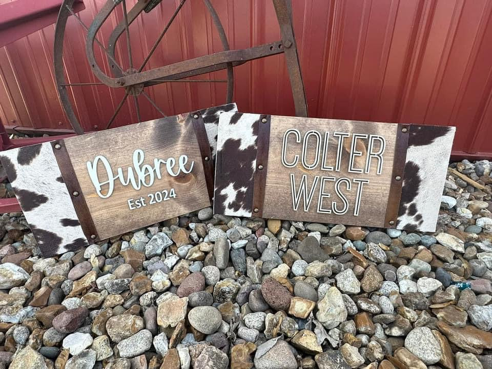 Faux Cow hide plaques