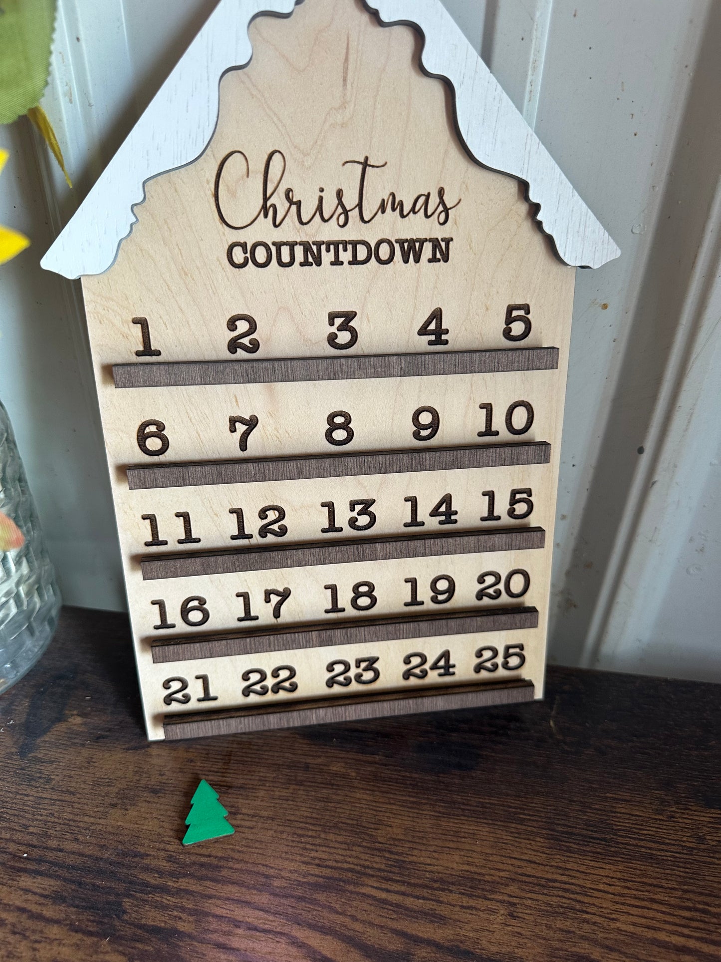 Christmas countdown house shelf sitter