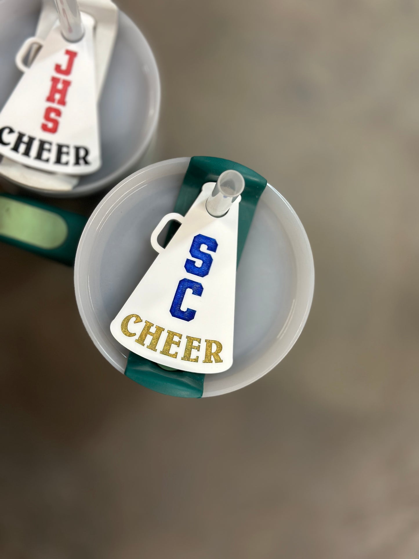 Cheer megaphone cup toppers