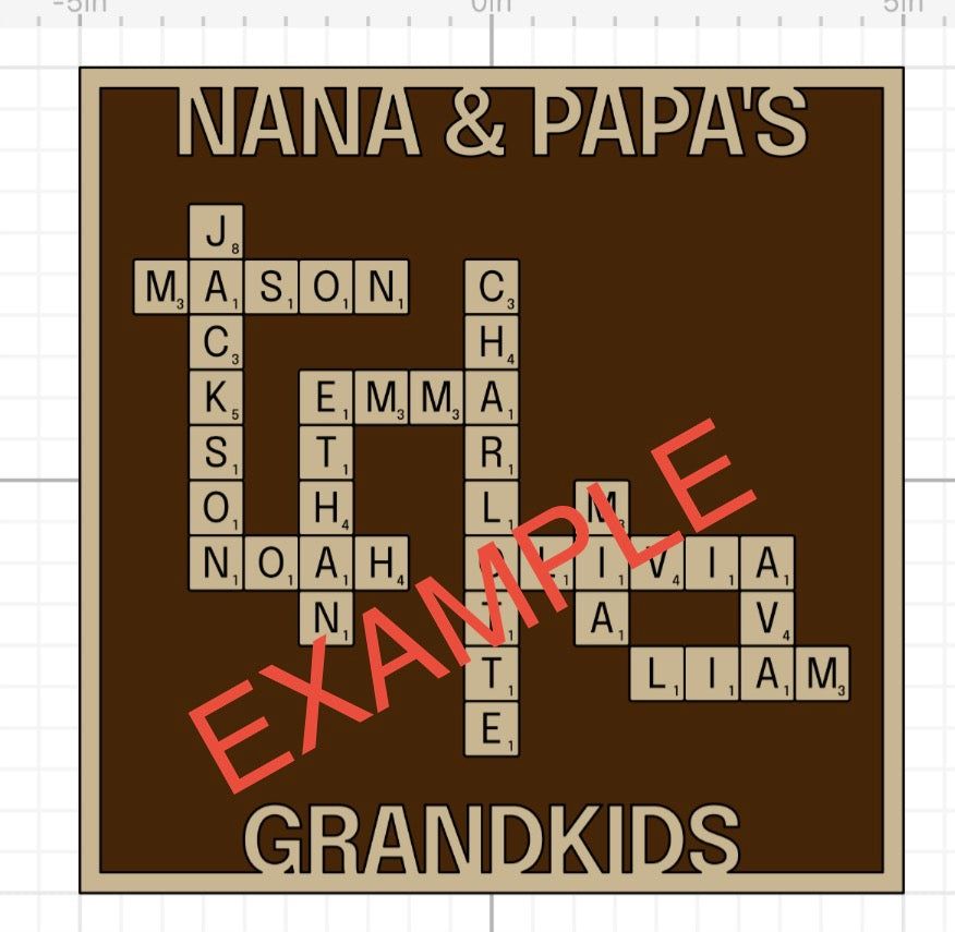 Family crossword puzzle  plaque 10x10