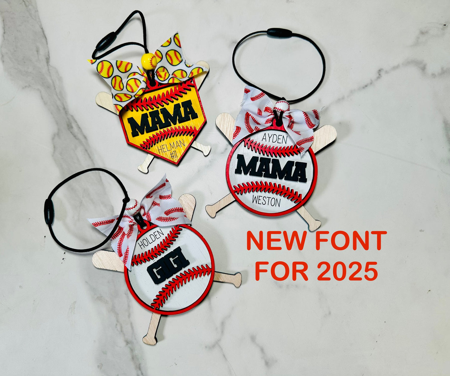 Baseball/softball car charms