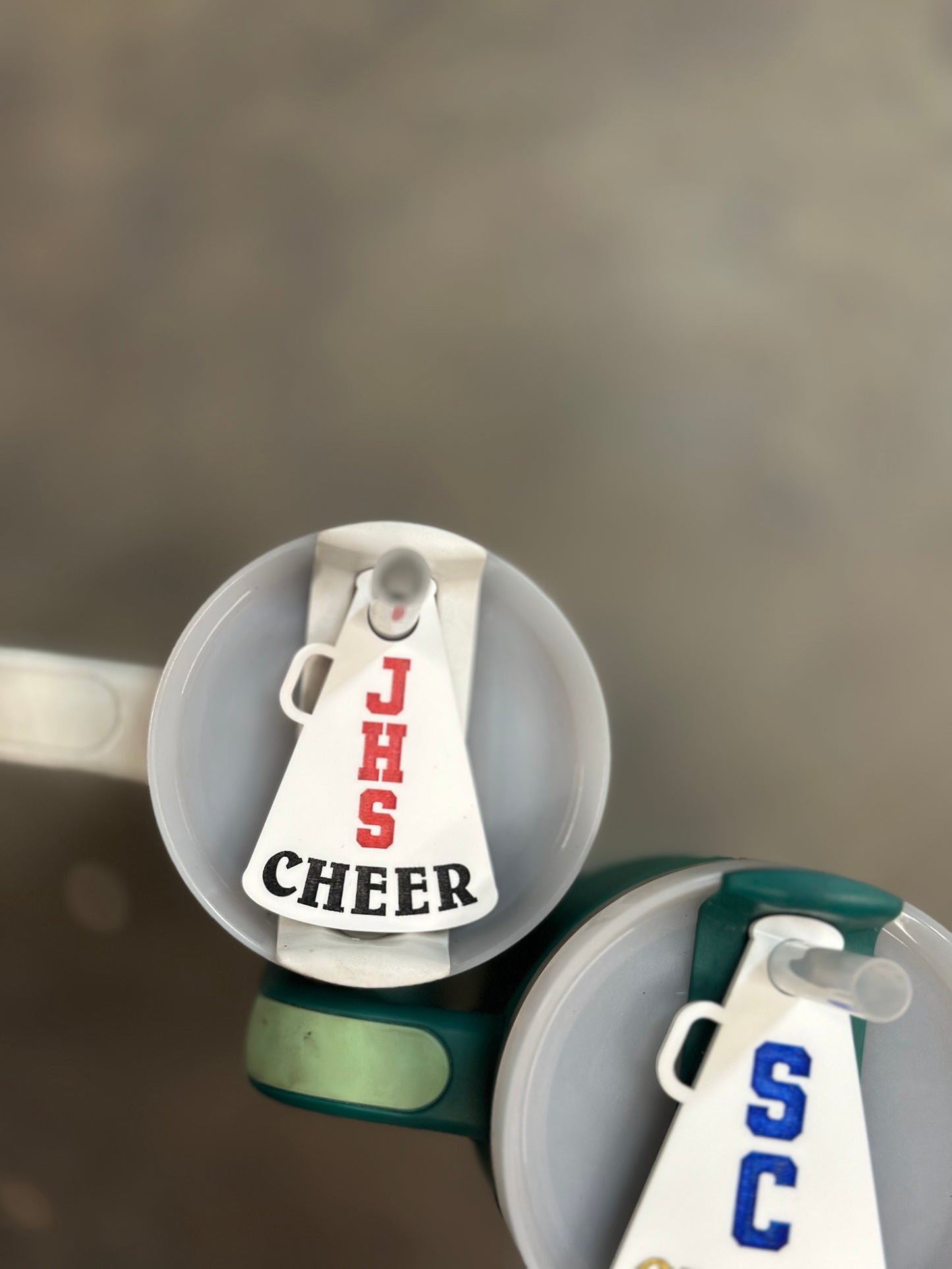 Cheer megaphone cup toppers