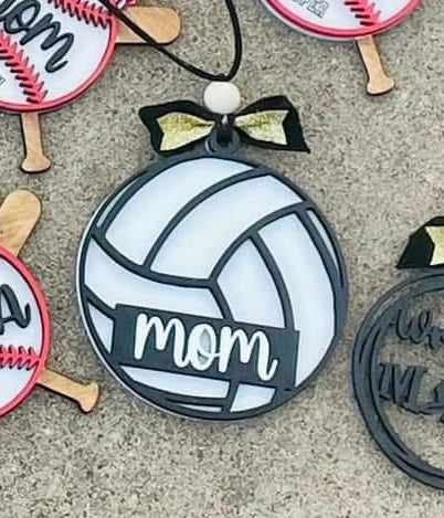 Volleyball car charm