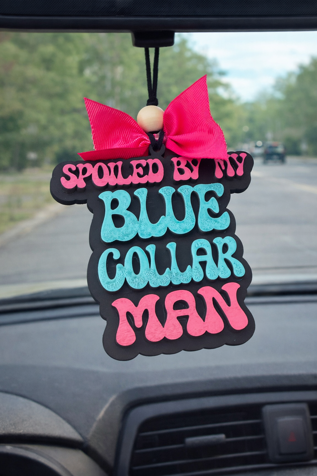 Spoiled by my blue collar man car charm