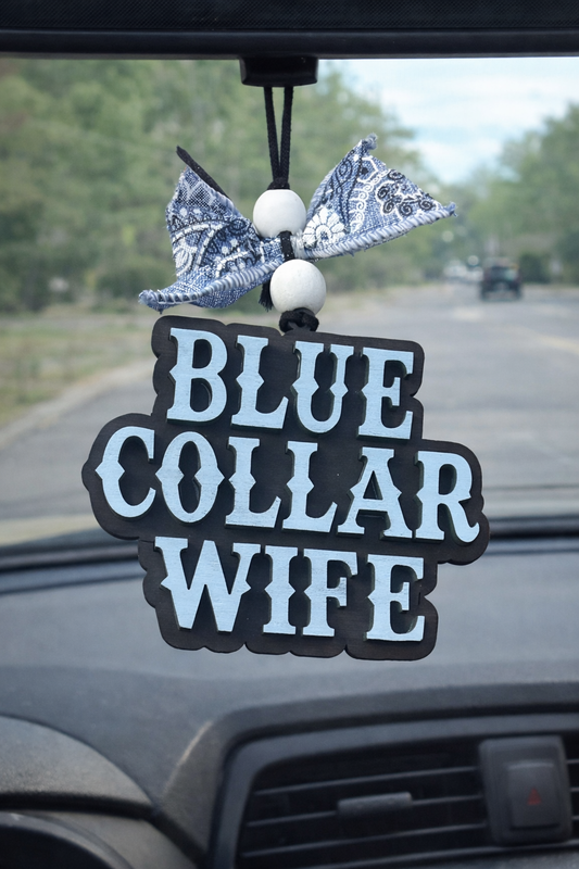 Blue collar wife car charm
