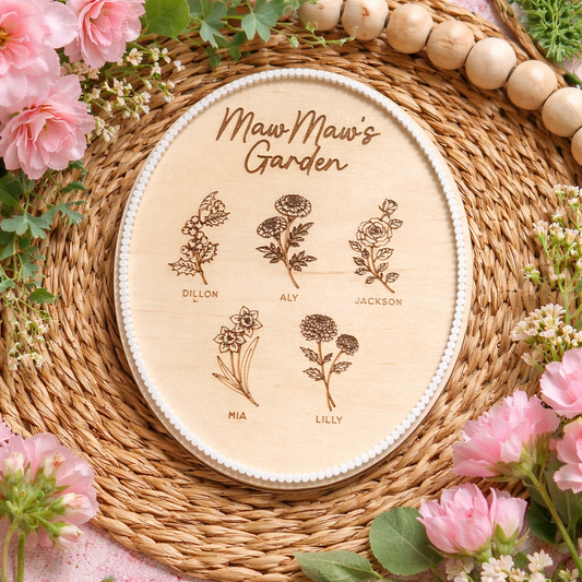Birth flower garden plaque