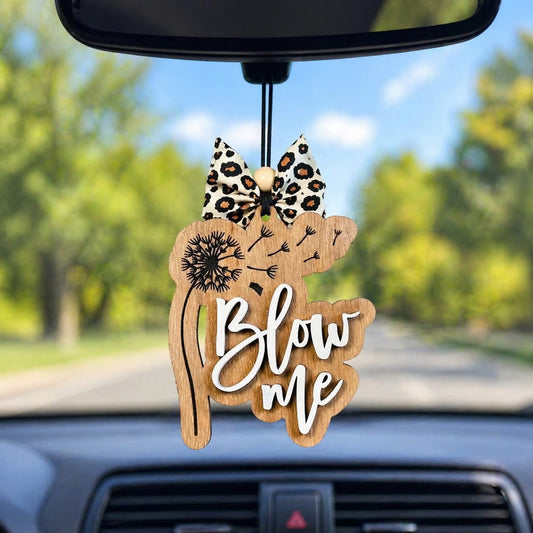 Blow me dandelion car charm
