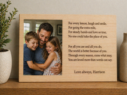 Custom photo frame with poem