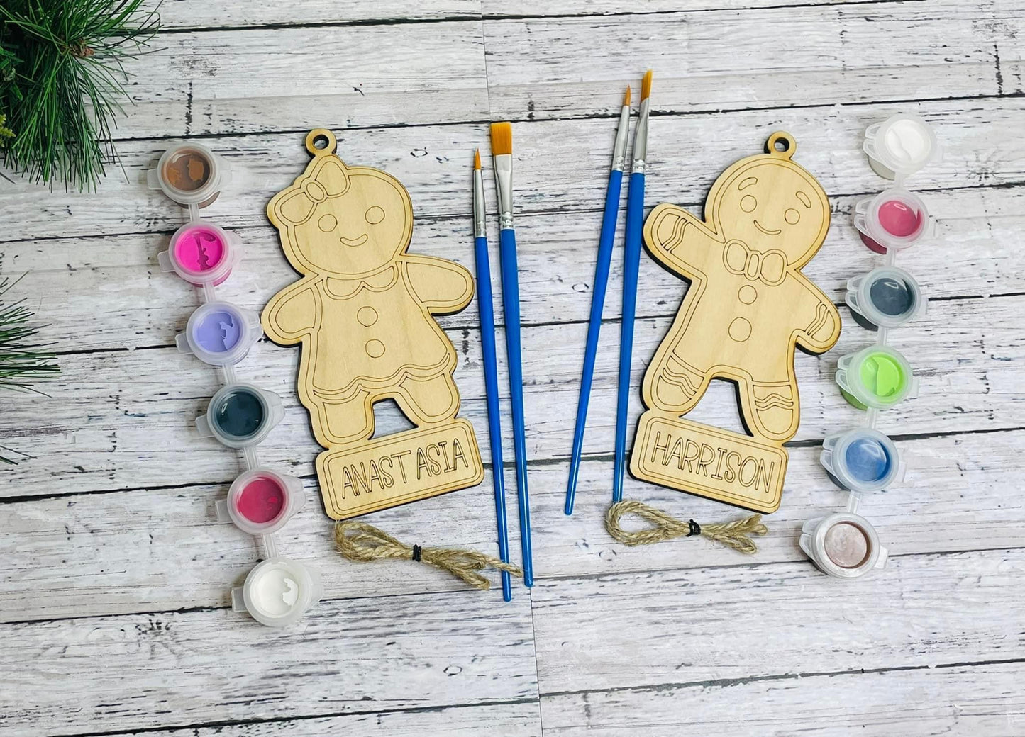 DIY gingerbread ornament paint kit