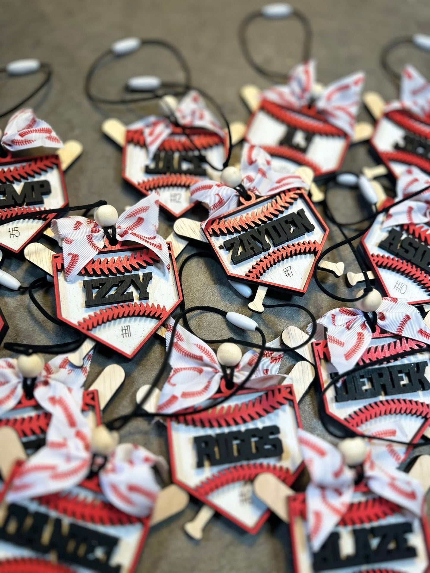 Baseball/softball car charms