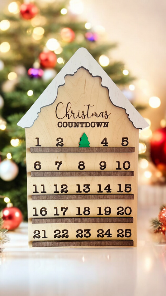 Christmas countdown house shelf sitter