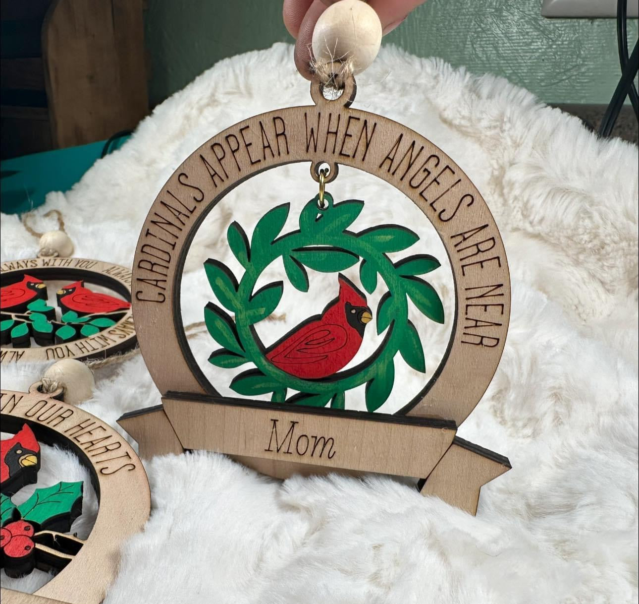 Cardinal memorial ornaments