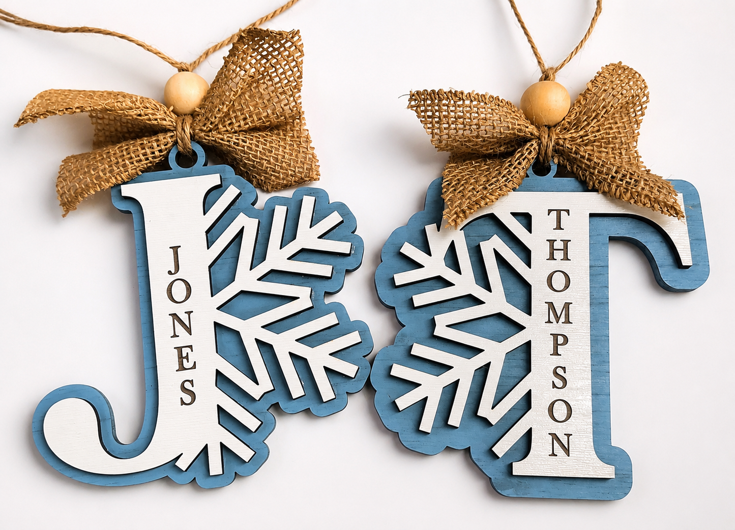 Snowflake initial ornament