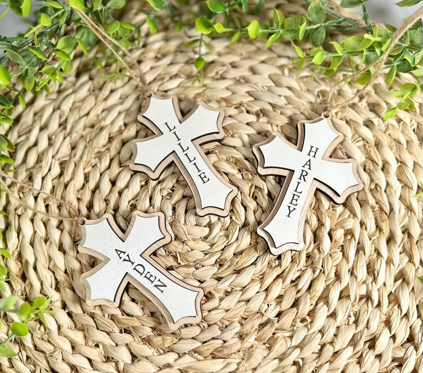 Cross layered Easter basket tag