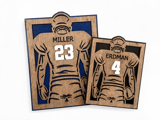 Football player personlized plaques