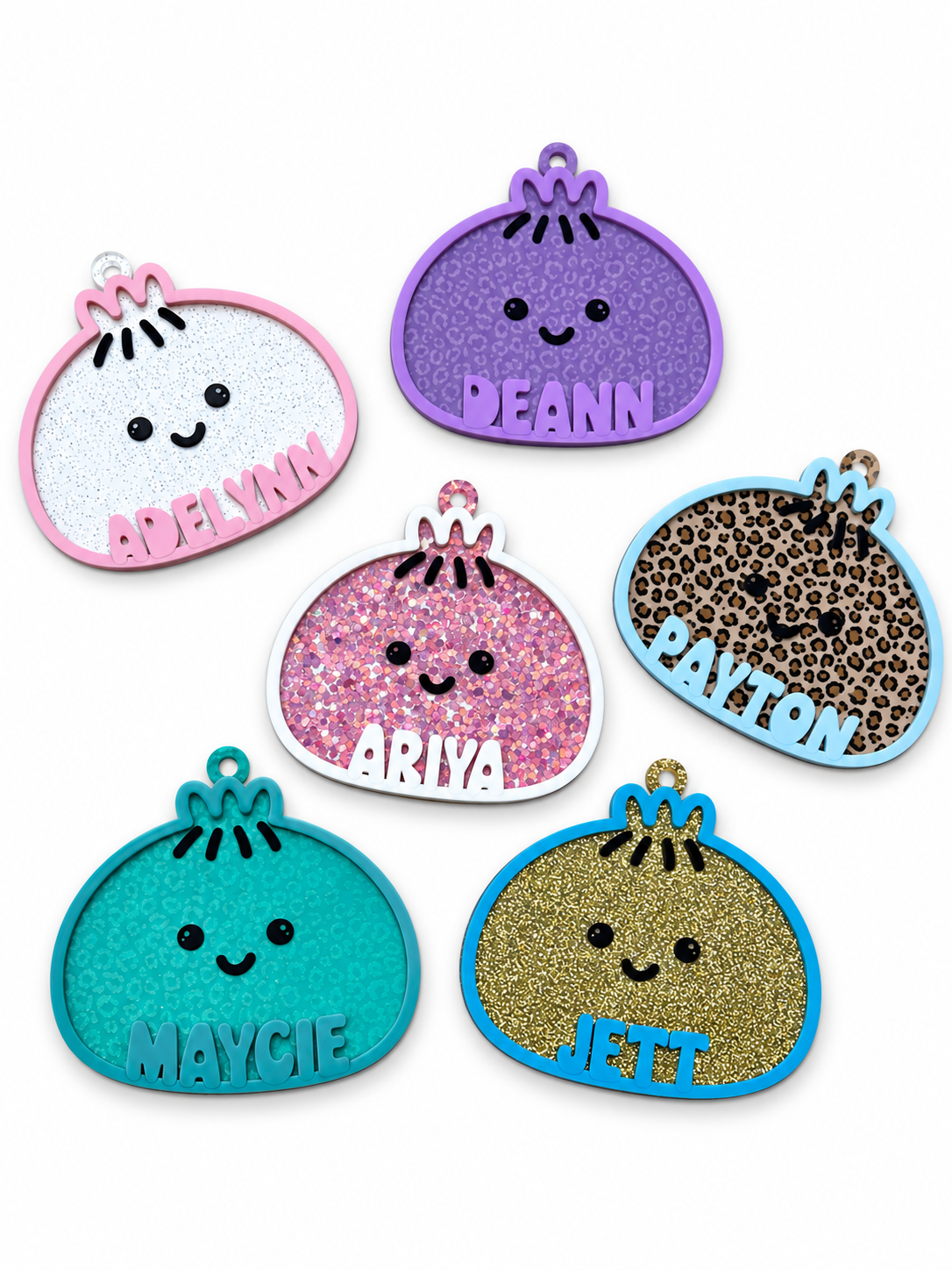 Dumpling name bag tag