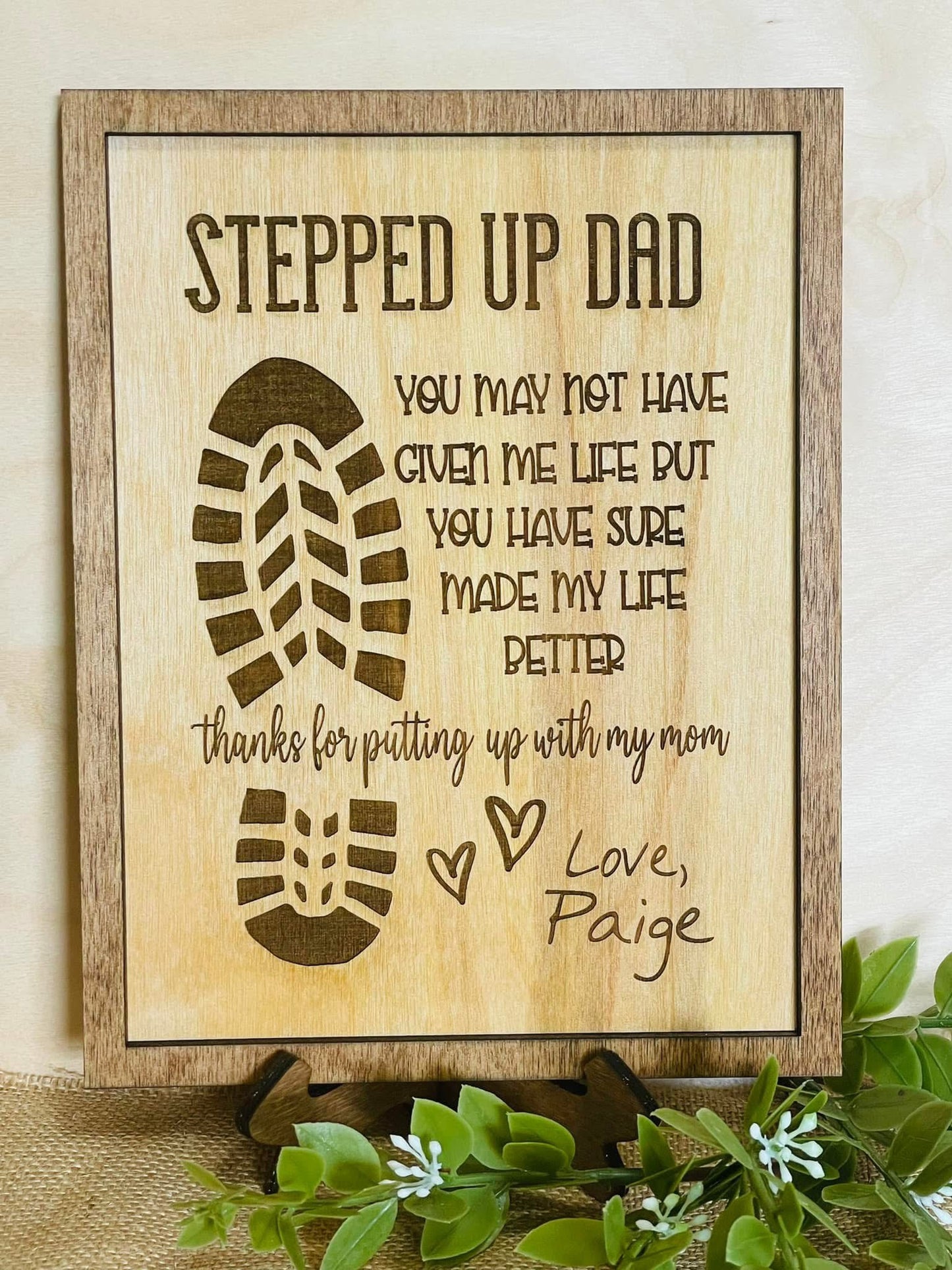 Stepped up or bonus dad plaques