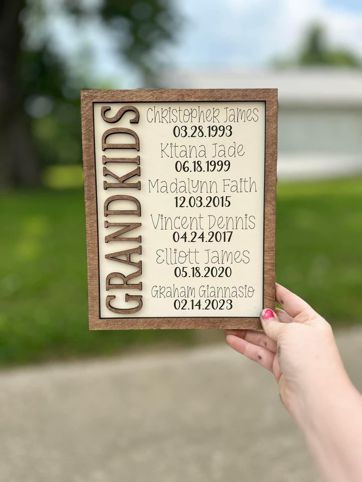 Family birthday plaque