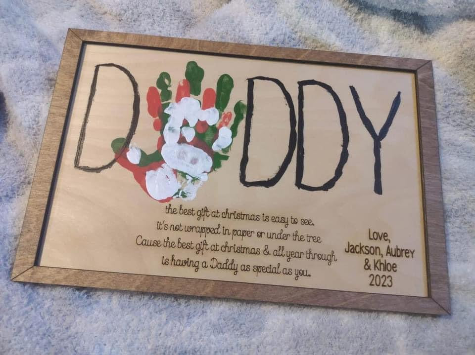 The best gift at Christmas handprint plaque