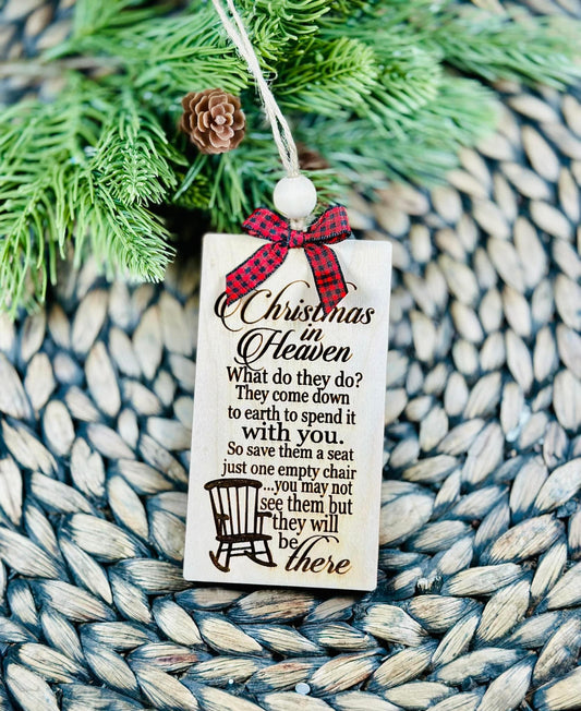 Christmas in heaven rectangle ornament