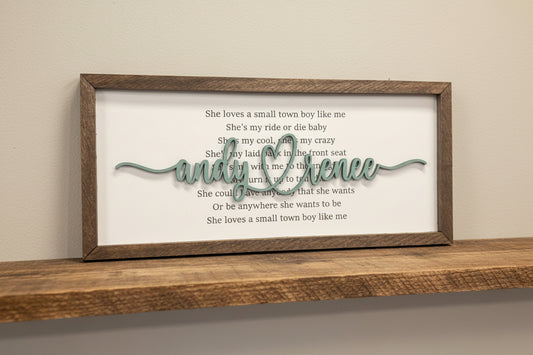 Personalized Framed text and Names Plaque