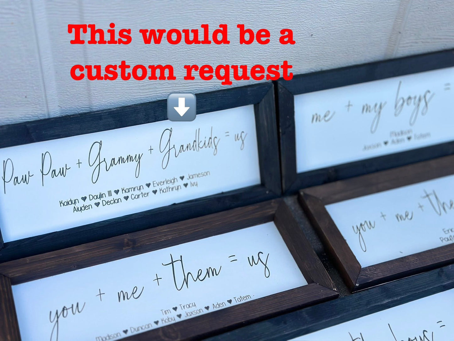 You plus me equals them plaque