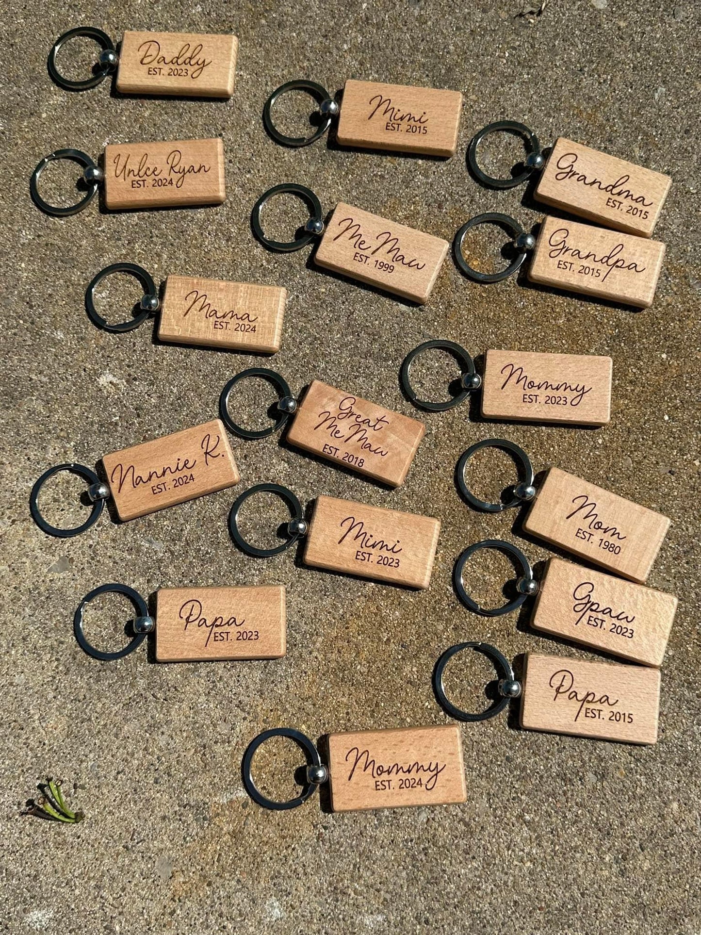 Wooden keychains