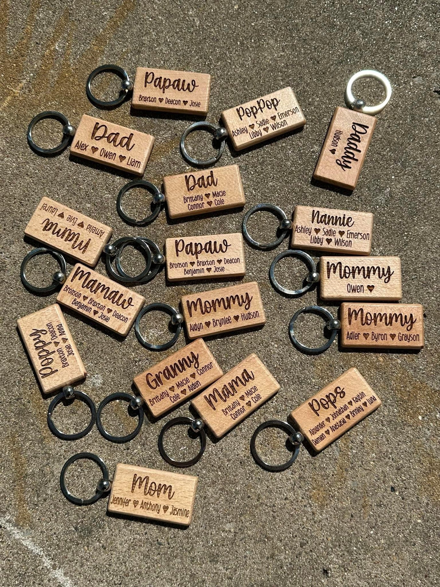 Wooden keychains