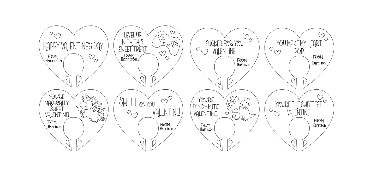 Valentine’s Day sucker holders